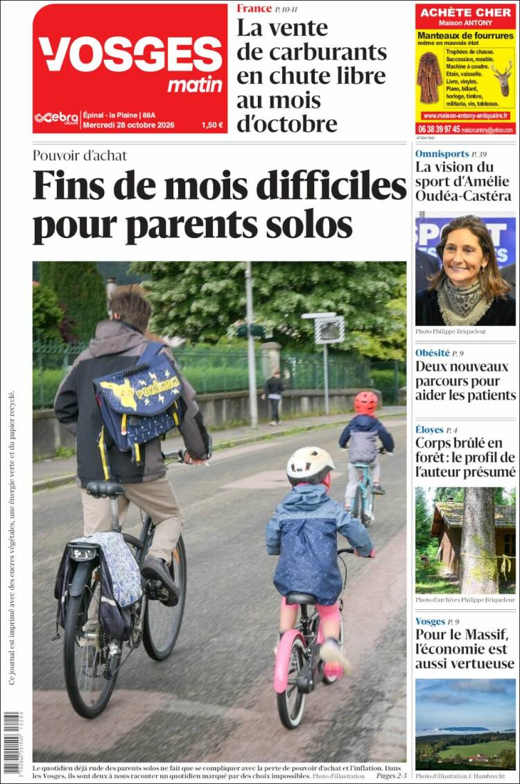Portada de Vosges Matin (France)