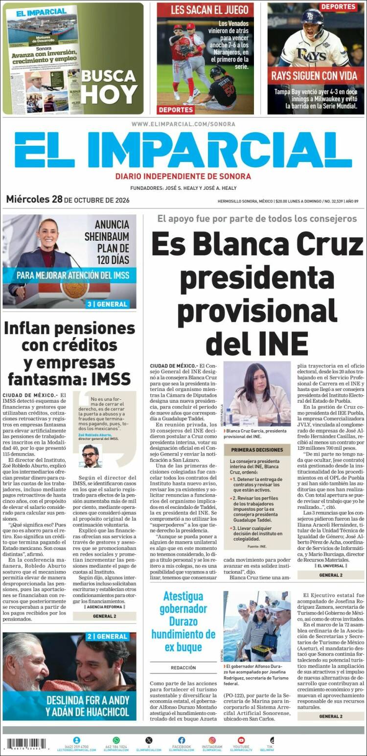 Portada de El Imparcial (México)