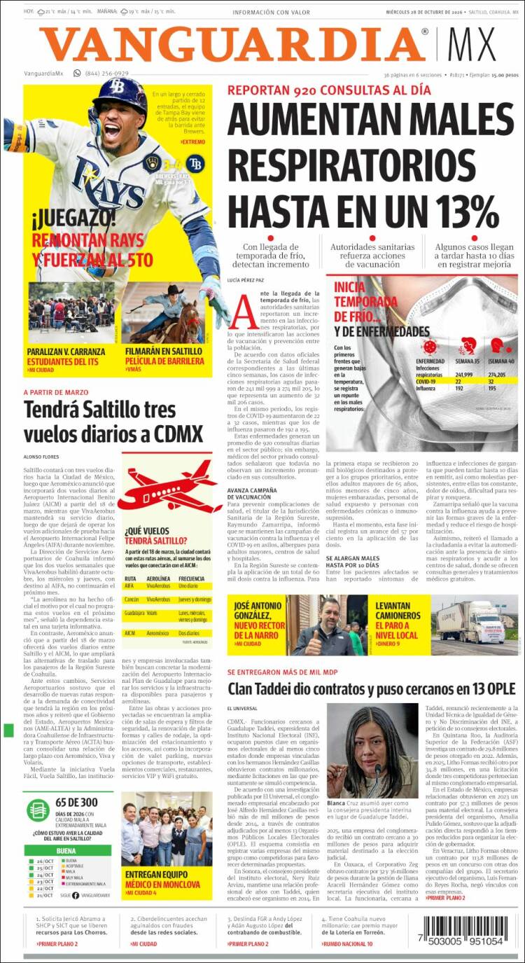 Portada de Vanguardia (México)