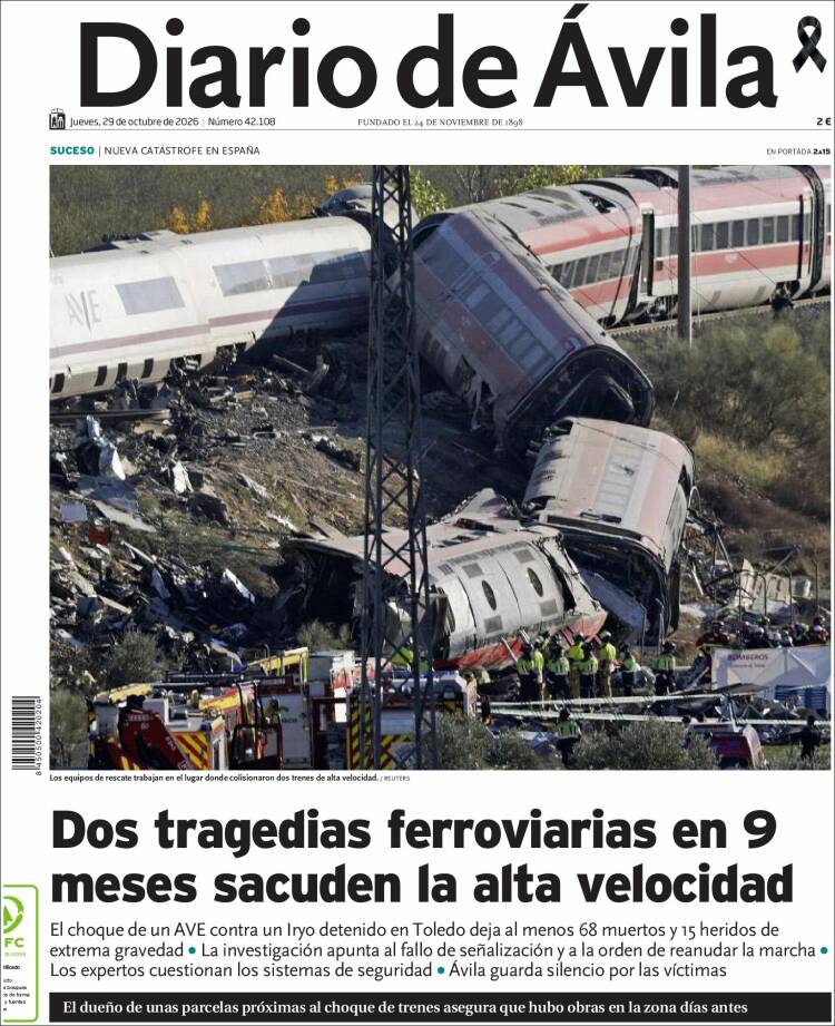 Portada de Diario de Ávila (Spain)