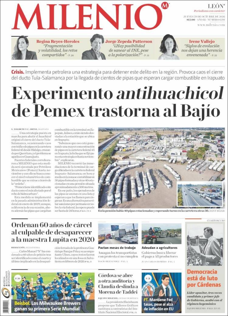 Portada de Milenio de León (México)
