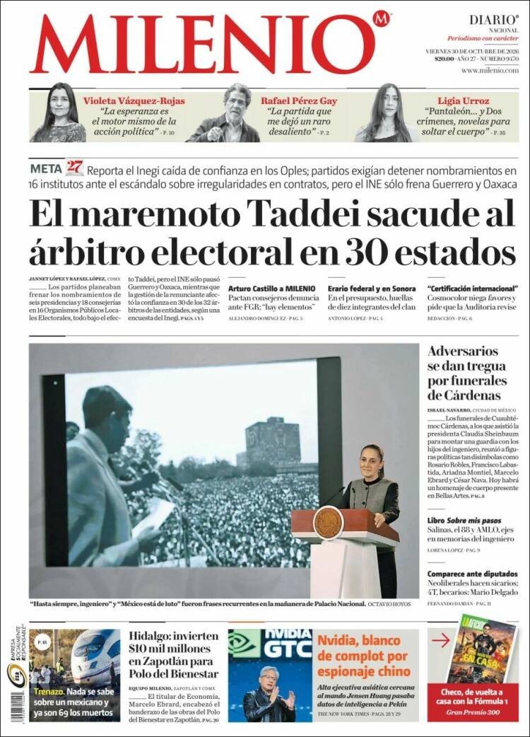 Portada de Milenio (México)
