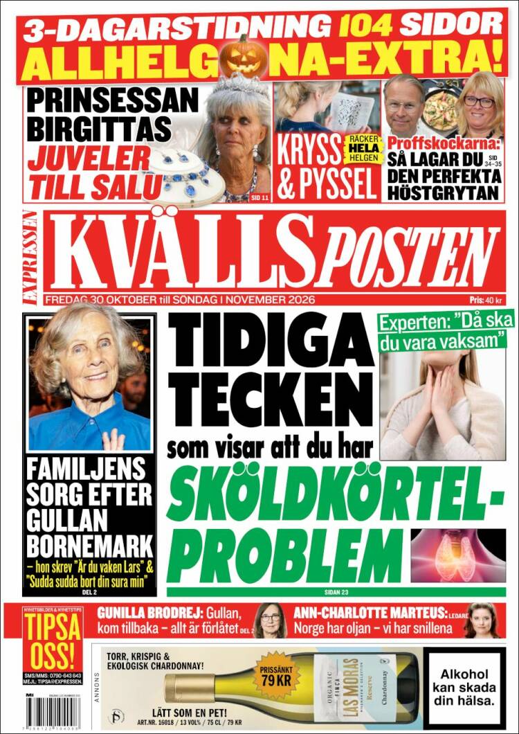 Portada de Kvällsposten (Sweden)