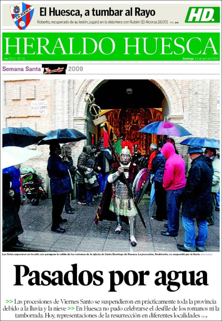 Portada de Heraldo de Huesca (España)