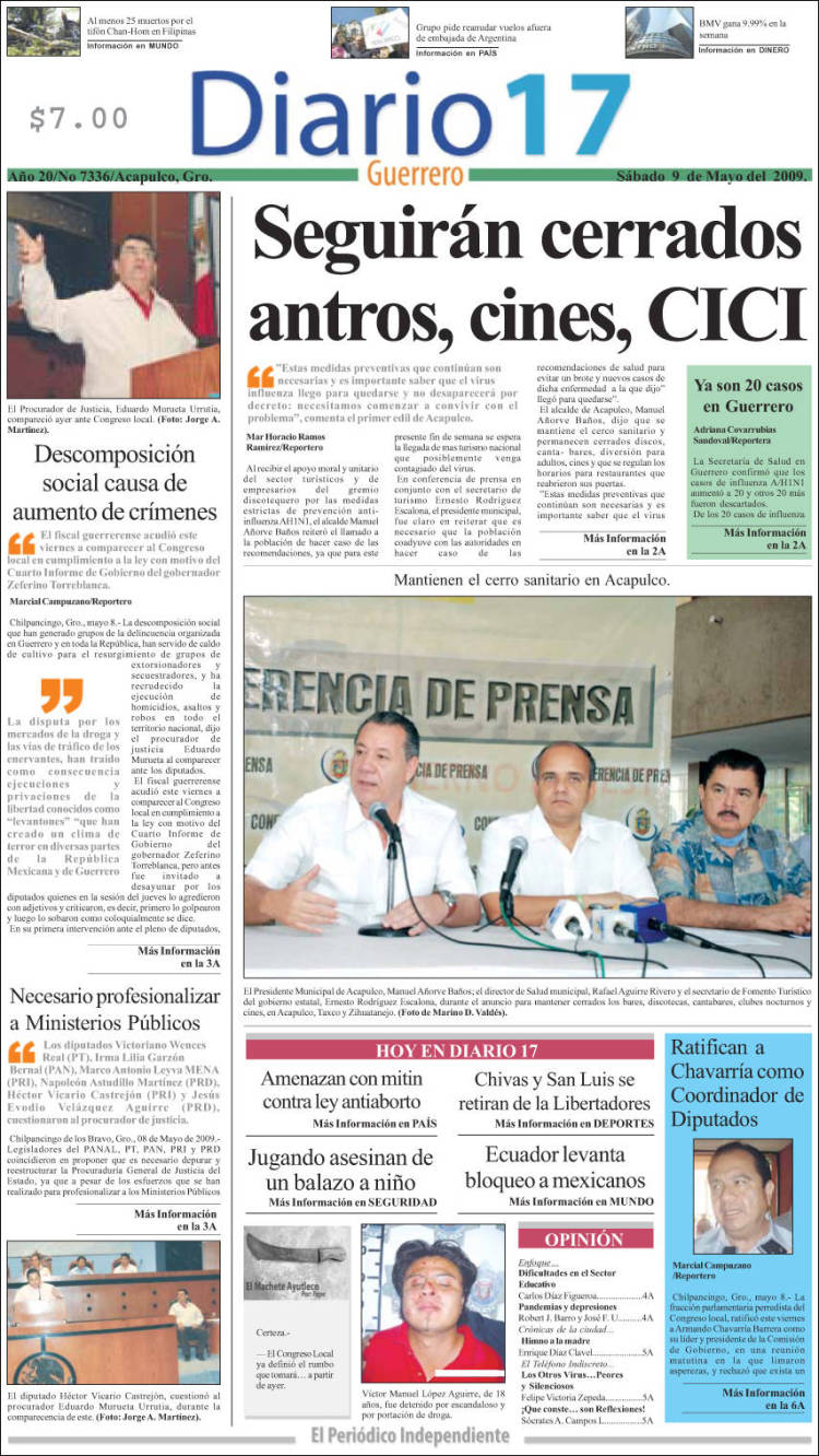 Portada de Diario 17 (México)