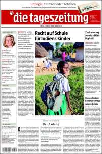 Portada de Die Tageszeitung (Germany)