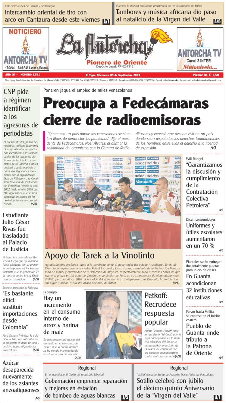 Portada de Diario Antorcha (Venezuela)