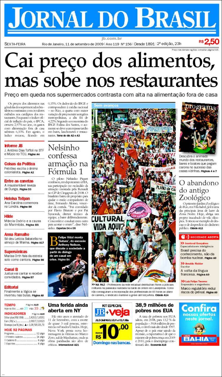 Portada de Jornal do Brasil (Brasil)