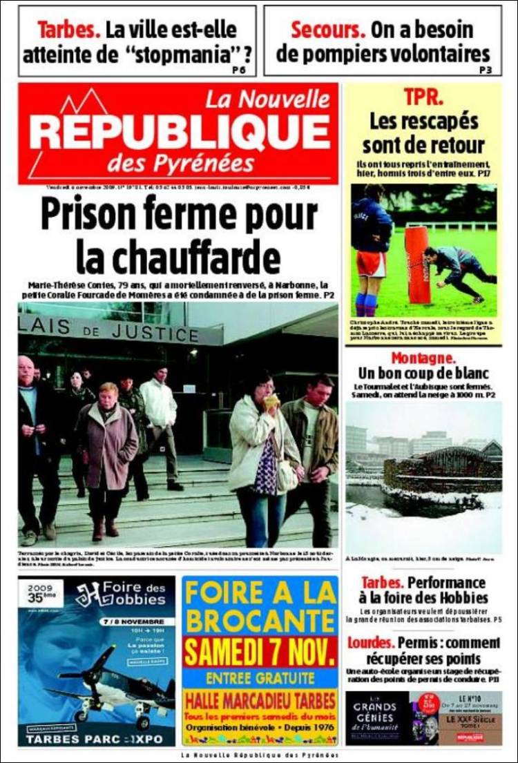 Portada de La Nouvelle Republique des Pyrénées (France)