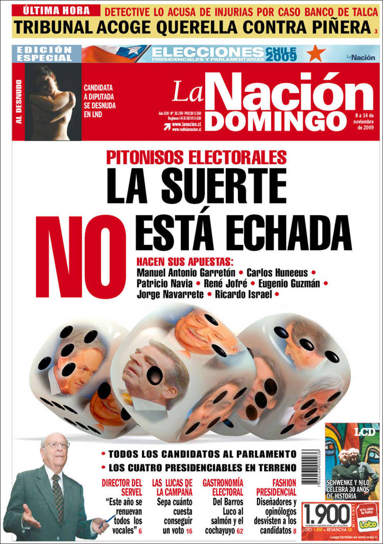 Portada de La Nación (Chili)