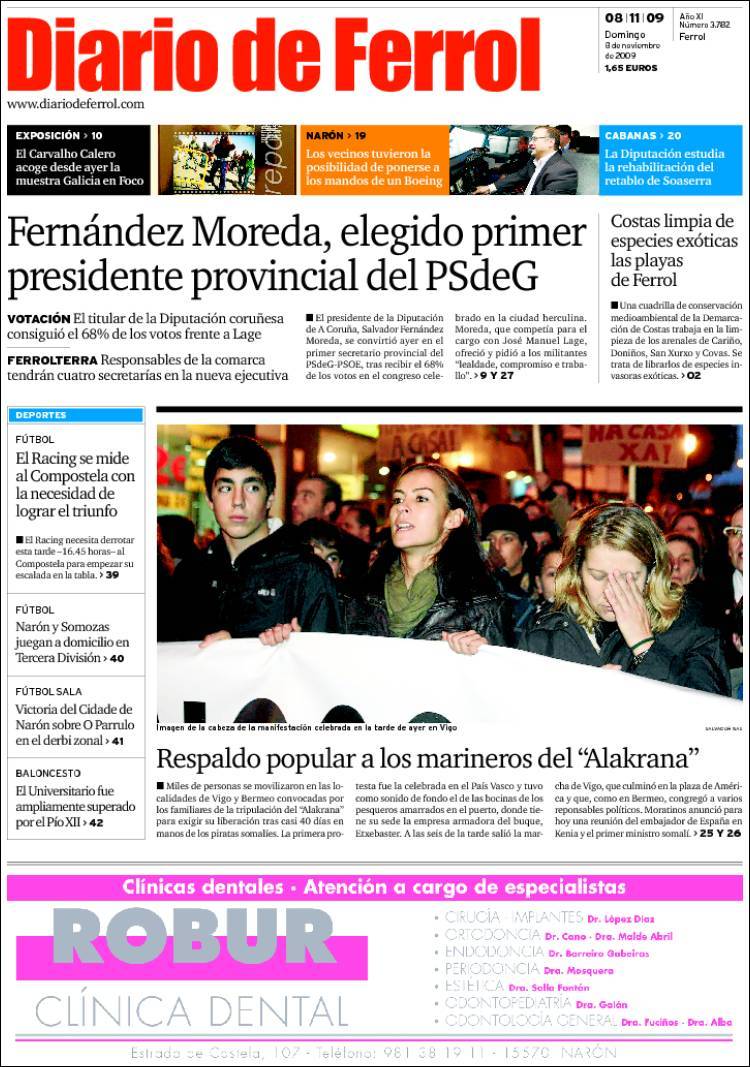 Portada de Diario de Ferrol (Espagne)