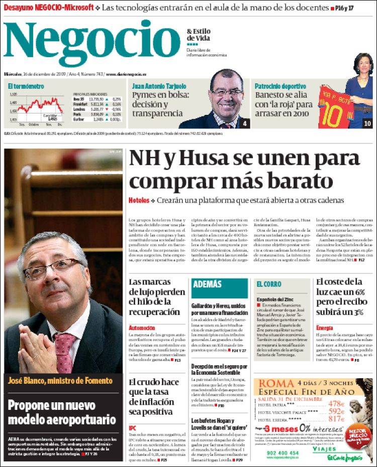 Portada de Diario Negocio (España)