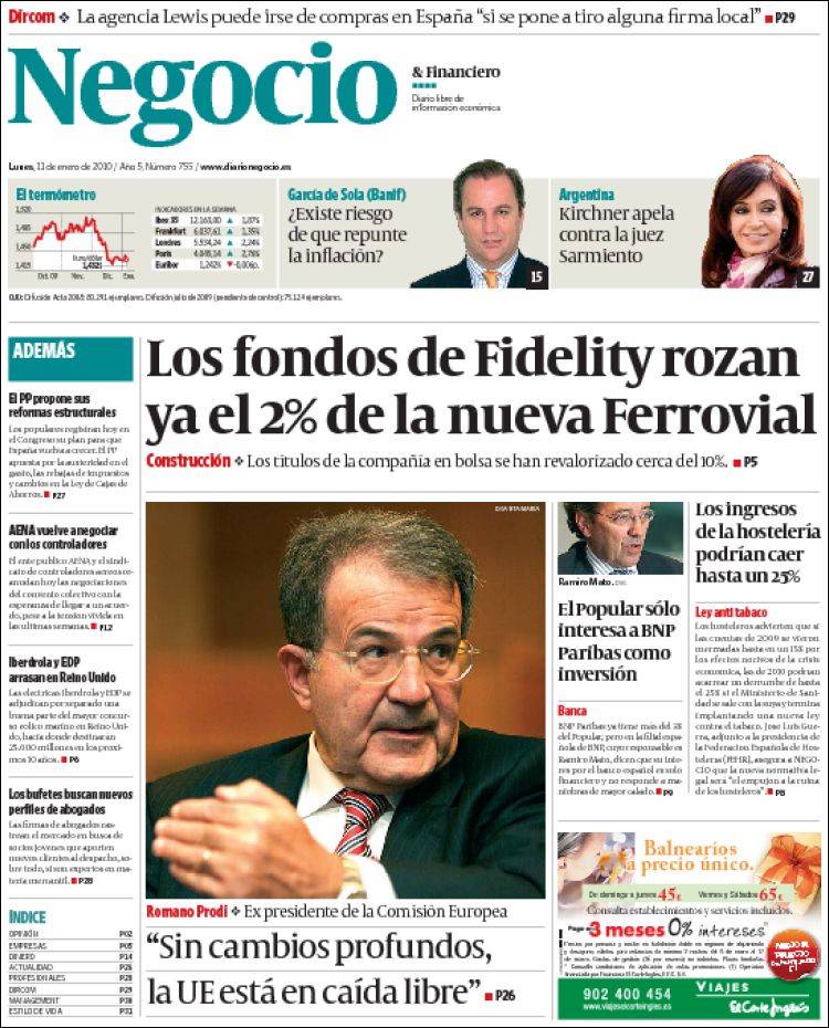 Portada de Diario Negocio (Spain)