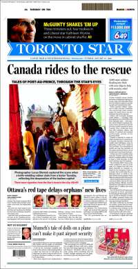 Portada de The Toronto Star (Canada)