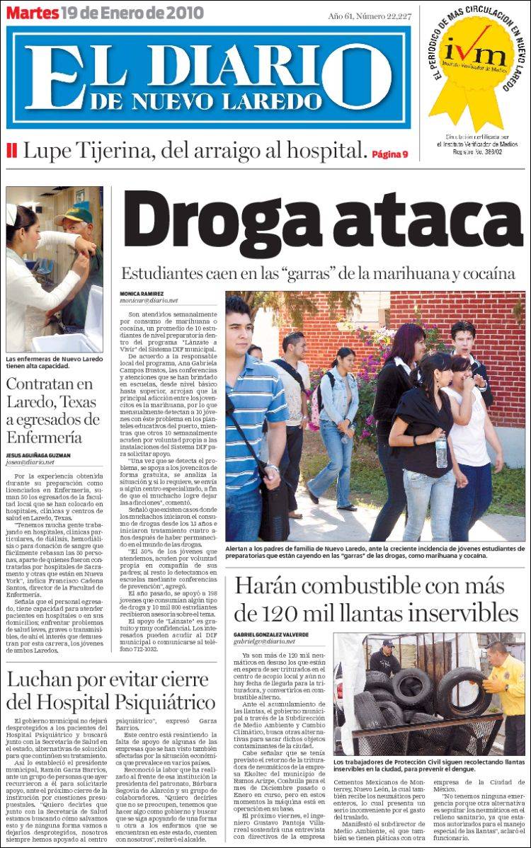 Portada de El Diario de Nuevo Laredo (Mexico)