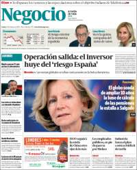 Portada de Diario Negocio (Espagne)
