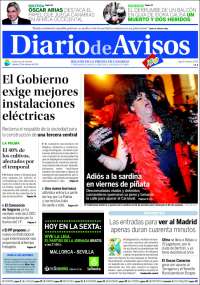 Portada de Diarios de Avisos (Espagne)