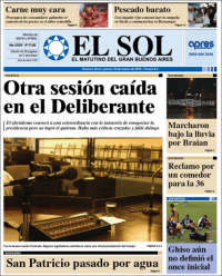 Portada de Diario El Sol (Argentina)