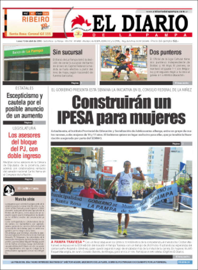 Portada de Diario de La Pampa (Argentine)