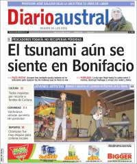 Portada de El Diario Austral de Valdivia (Chili)
