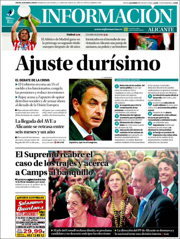 Portada de Diario Información (Spain)