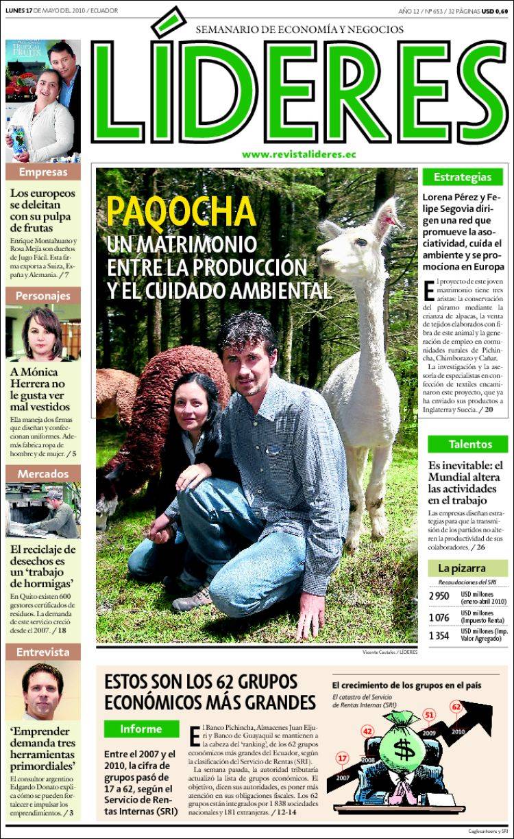 Portada de Revista Líderes (Ecuador)