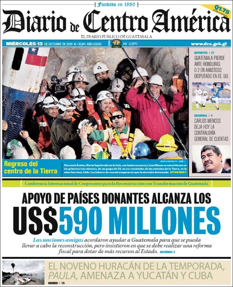 Portada de Diario de Centro América (Guatemala)