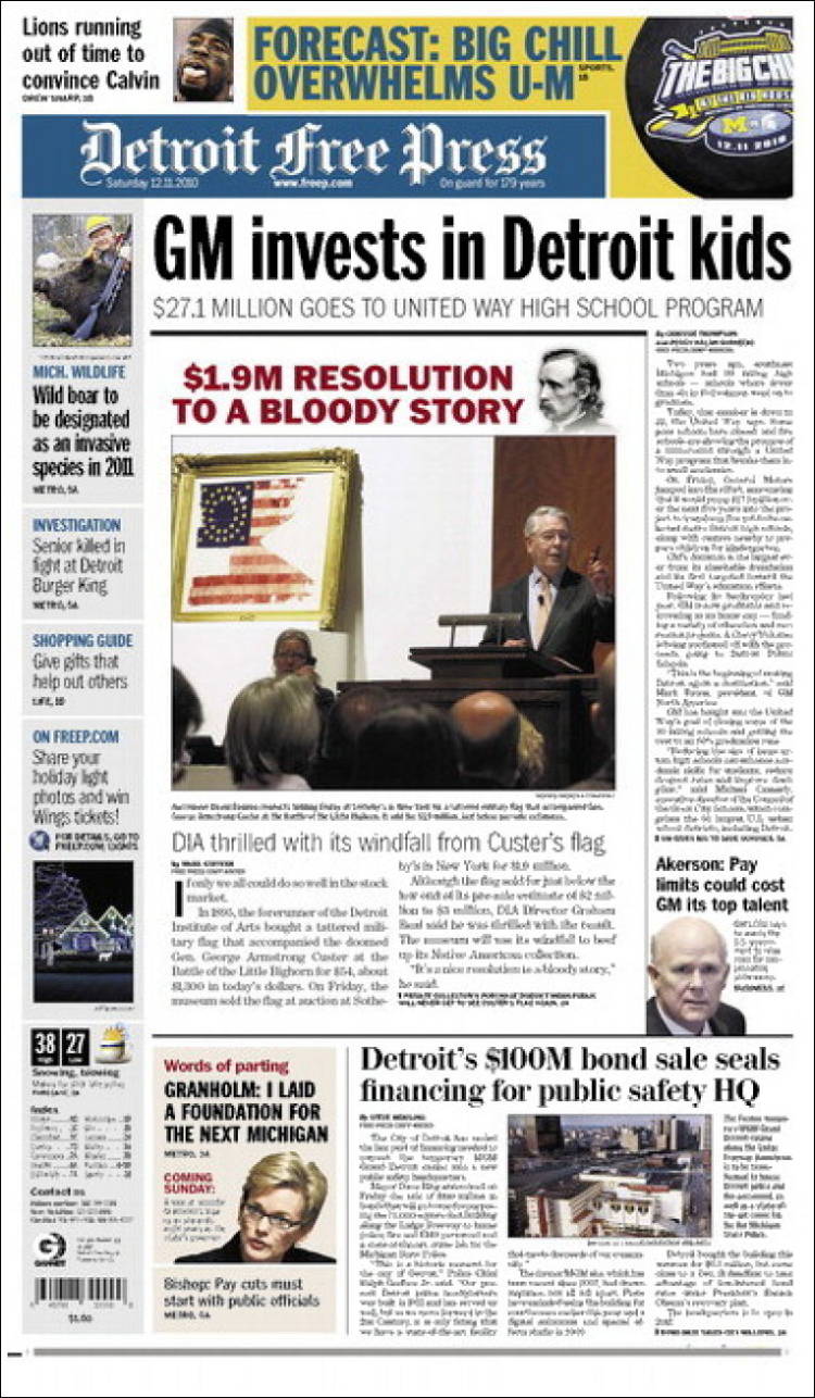 Detroit Free Press on Twitter: Todays front page of the 