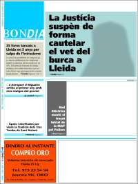 Portada de Diari Bondia Lleida (España)
