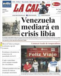 Portada de Diario La Calle (Venezuela)