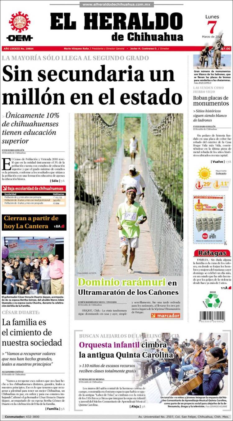Newspaper El Heraldo de Chihuahua (Mexico). Newspapers in