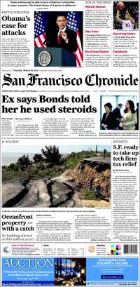 Portada de San Francisco Chronicle (États-Unis)