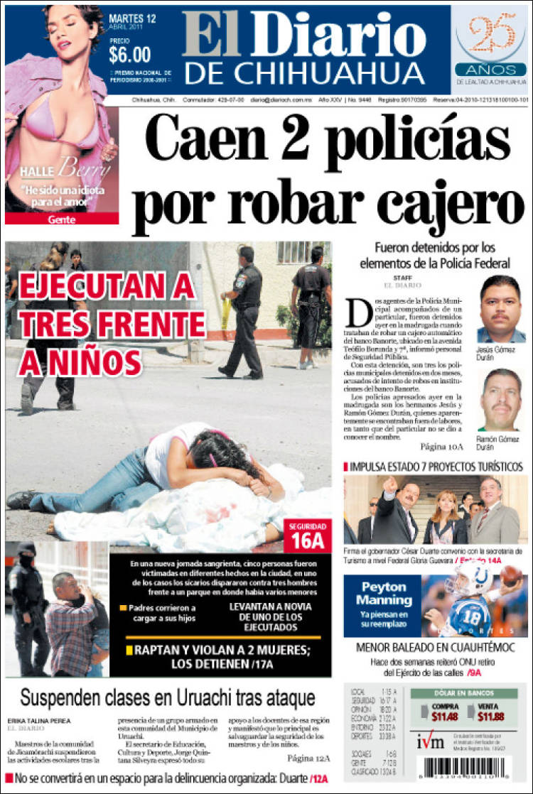 Newspaper El Diario de Chihuahua (Mexico). Newspapers in