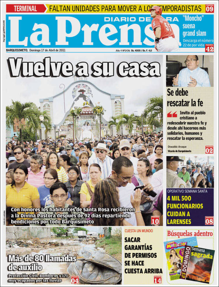Portada de La Prensa de Lara (Venezuela)