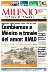 Portada de Milenio de Tabasco (México)