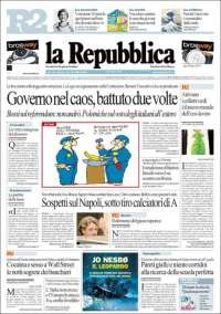 Portada de La Repubblica (Italy)