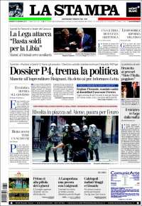 Portada de La Stampa (Italia)