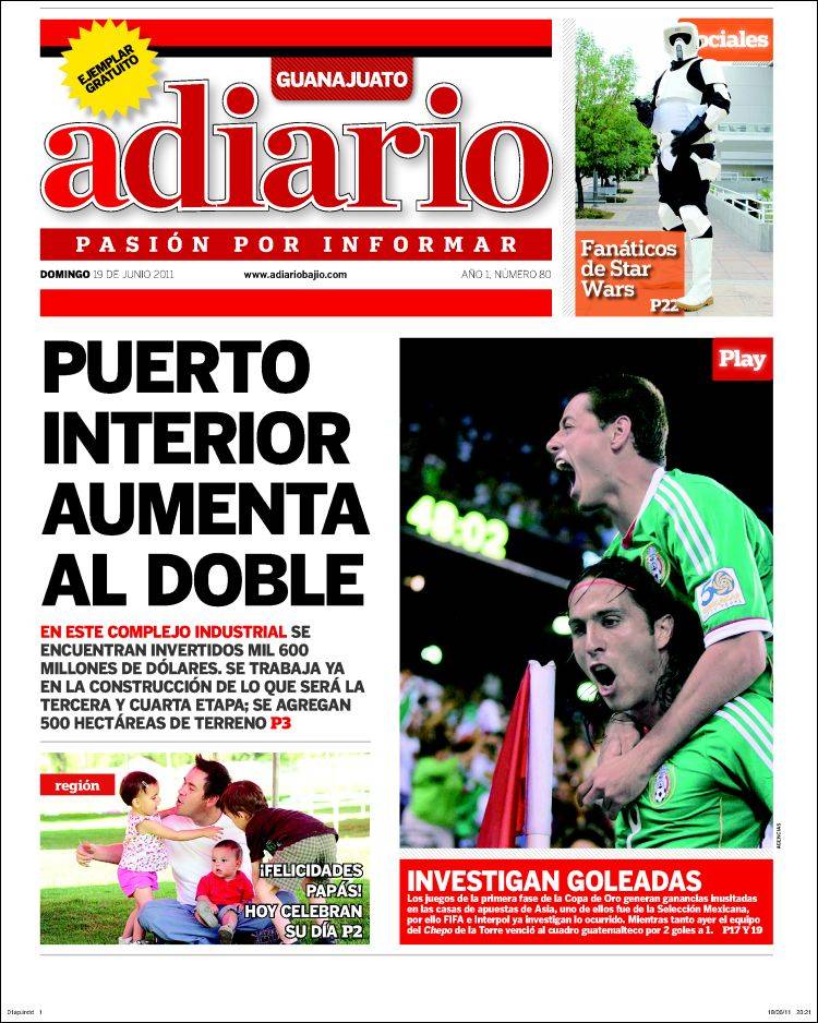 Portada de A Diario (México)