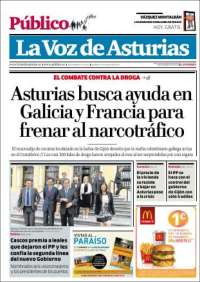 Portada de La Voz de Asturias (España)