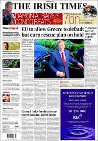 Portada de Irish Times (Irlanda)