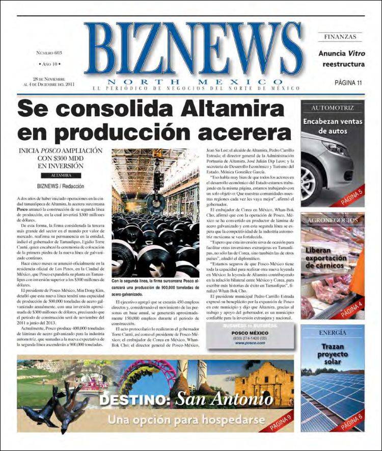 Portada de BizNews (México)