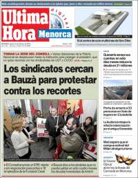 Portada de Menorca es diari (España)