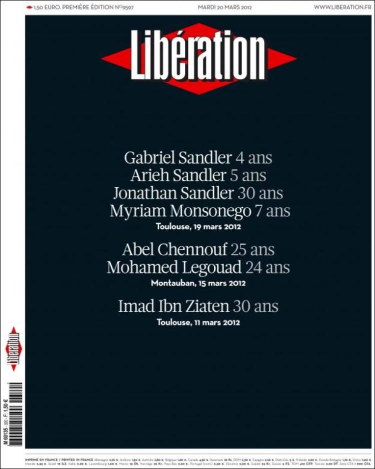 Portada de Libération (France)