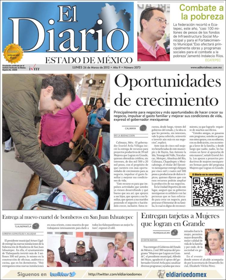 Portada de El Diario - Estado de México (Mexico)