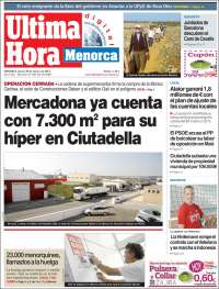 Portada de Menorca es diari (Spain)