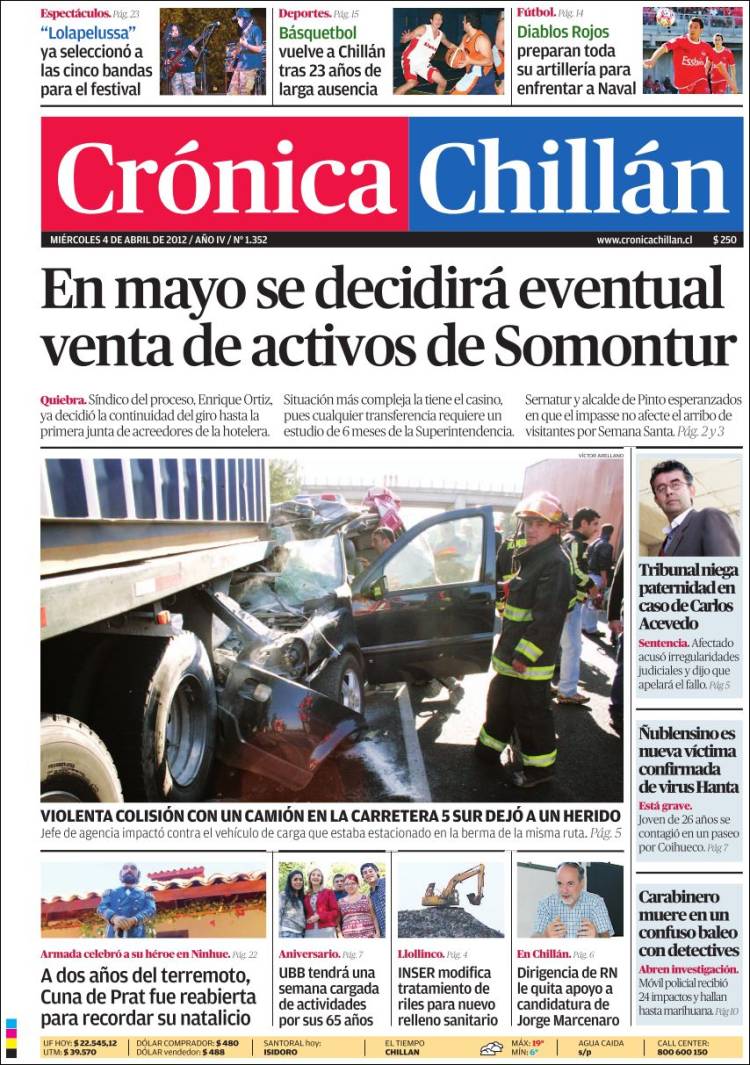 Portada de Crónica (Chile)