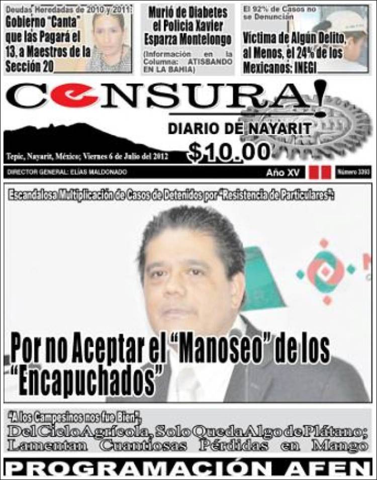 Portada de Diario Censura (Mexico)