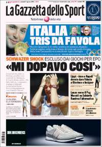 Portada de La Gazzetta dello Sport (Italia)