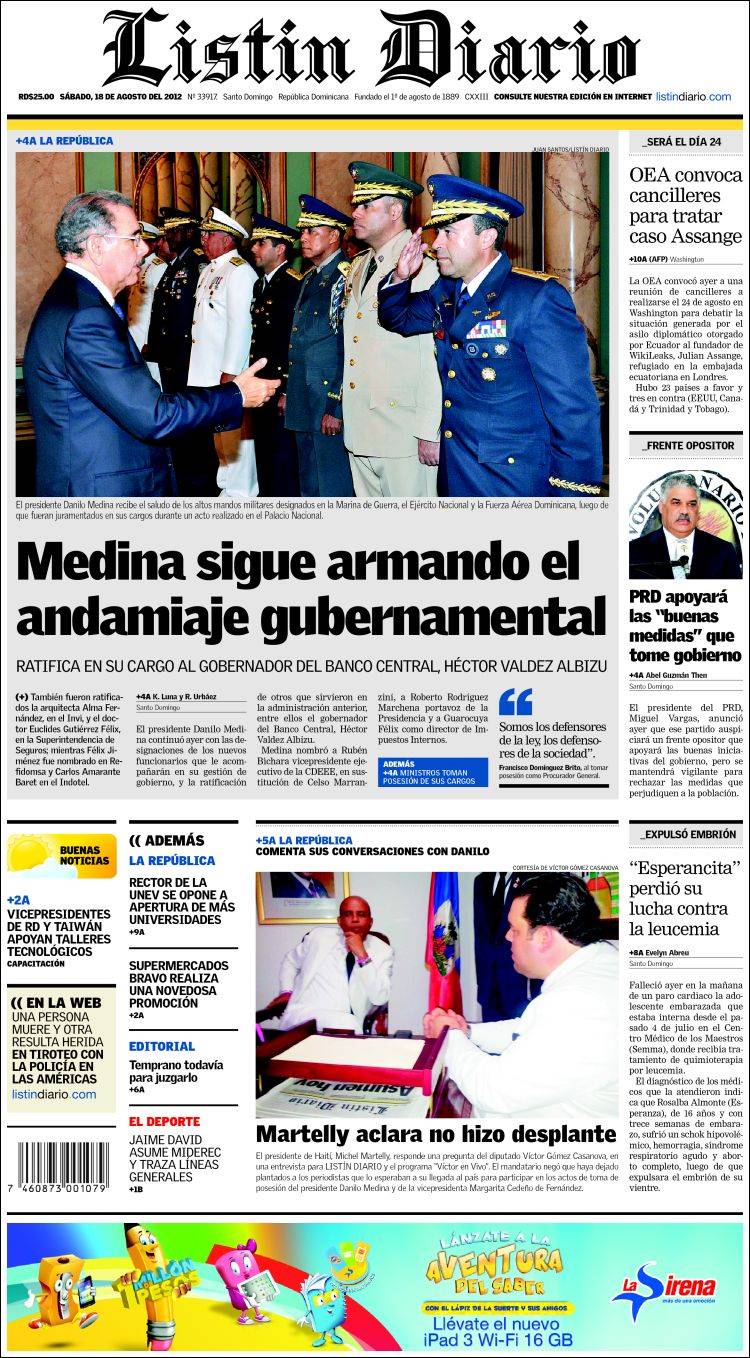 Portada de Listín Diario (Dominican Rep.)