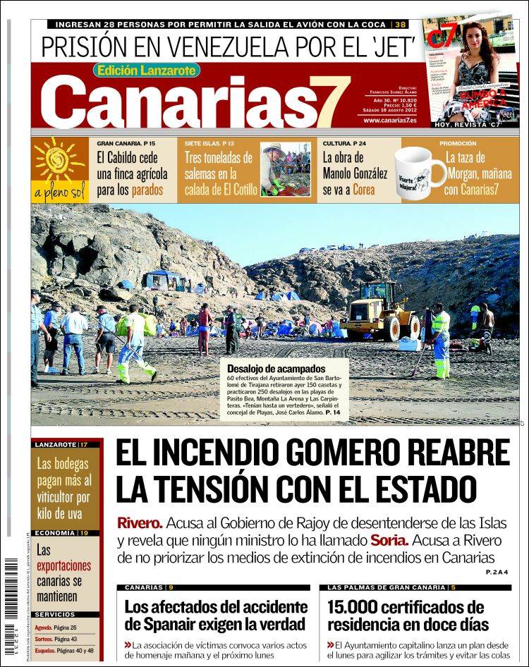 Portada de Canarias 7 - Lanzarote (Spain)